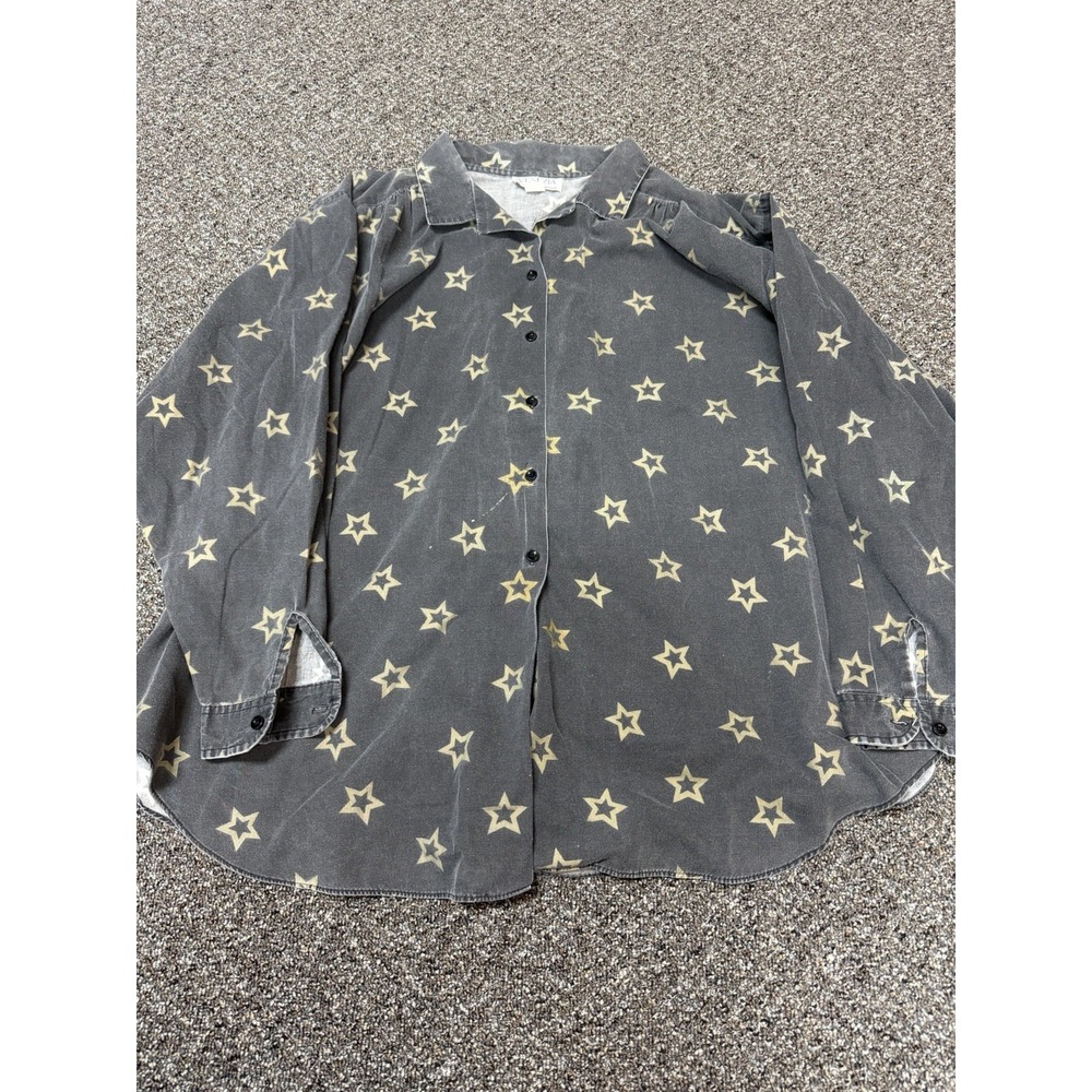 Vintage 1990s Star Button Up Shirt Venezia Italy Black And Gold Xl